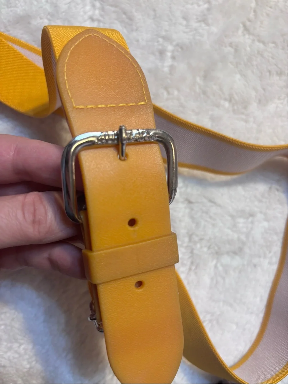 Kids Baseball Belt onesize Mustard Yellow Elastic Belt Faux Leather Silver Hrdwr